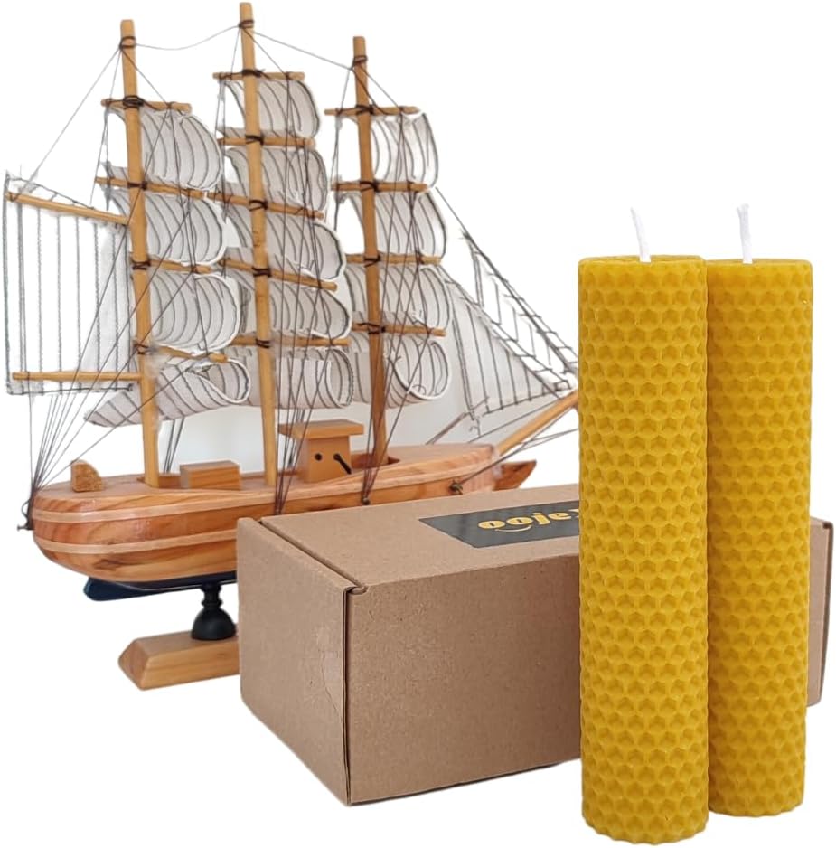 Velas de cera de abejas puras%100% Velas de cera de abejas Decoración del hogar Velas de cera de abeja amarilla Vela hecha a mano Vela de pilar