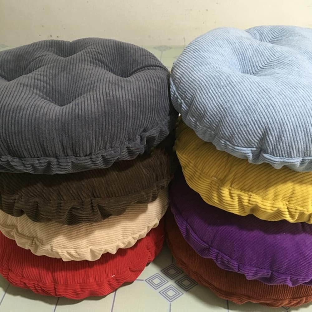 Almohadillas redondas para sillas de comedor de color sólido, cojines gruesos para sillas de comedor, cojín de asiento de pana súper suave, cojín