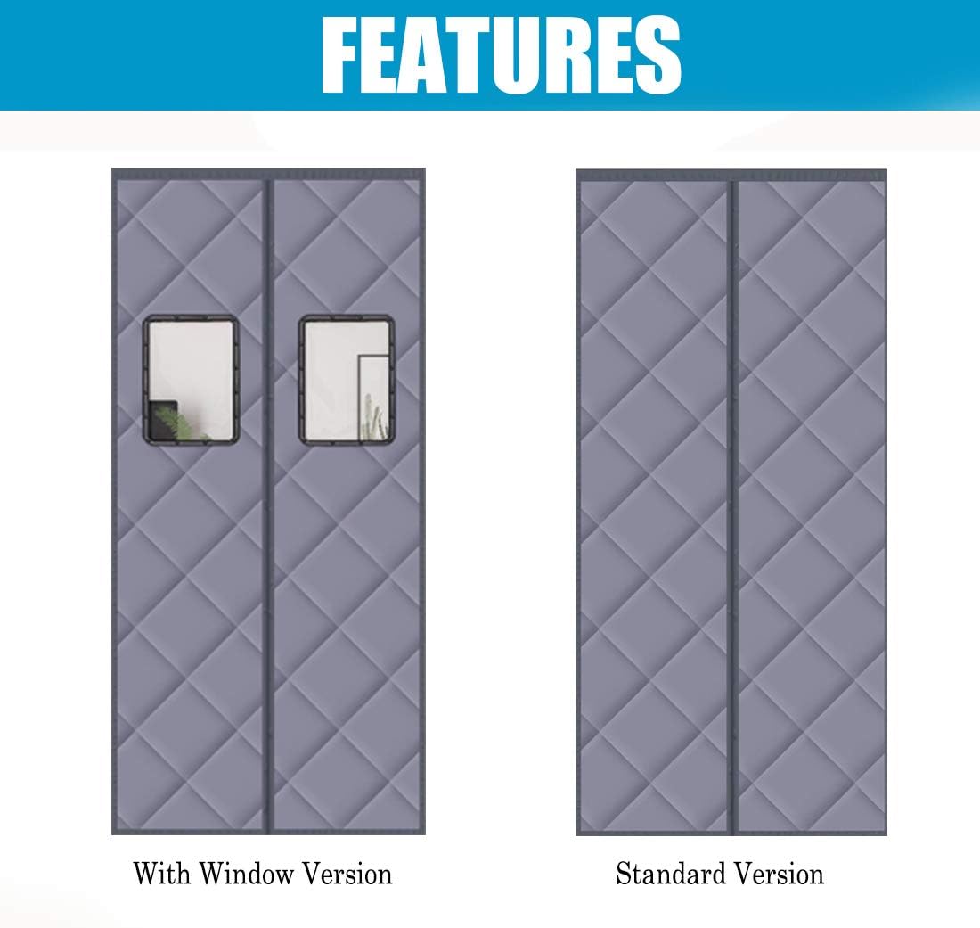 Cozomiz Cortina opaca magnética con aislamiento térmico para puerta, con aislamiento térmico, impermeable, reduce el ruido, 33 x 78 pulgadas, color