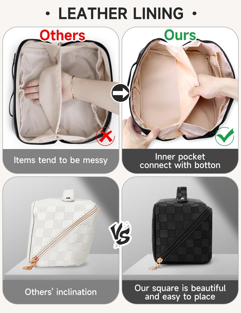 Bolsa de cosméticos de viaje de gran capacidad, bolsa de cosméticos plana para todo, bolsa de maquillaje grande para mujeres, bolsa portátil