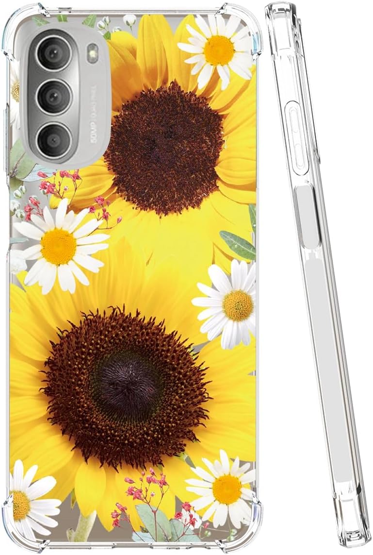 Funda de teléfono para Moto G Stylus 5G 2022, Motorola G Stylus 5G 2022 XT2215DL, delgada, a prueba de golpes, transparente, patrón floral, funda