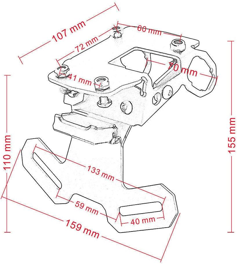 Kit de soporte de matrícula de aluminio para motocicleta, eliminador de guardabarros con luz LED para K.awasaki Z900 ZR900 ZR Z 900 Accesorios 2017