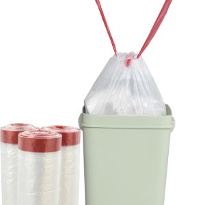 Pekky Bolsas de basura transparentes con cordón de 4 galones, 120 unidades, bolsa de basura pequeña para cocina Pekky Bolsas de basura transparentes con cordón de 4 galones, 120 unidades, bolsa de basura pequeña para cocina