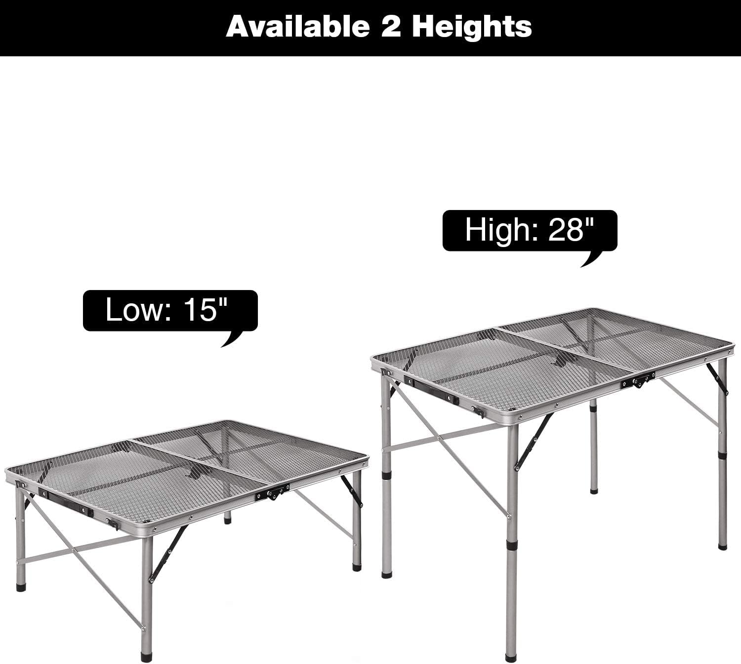 Redcamp – Mesa plegable portátil para parrilla para acampar, mesa ligera de metal de aluminio para cocinar al aire libre, asado, picnic, fácil de