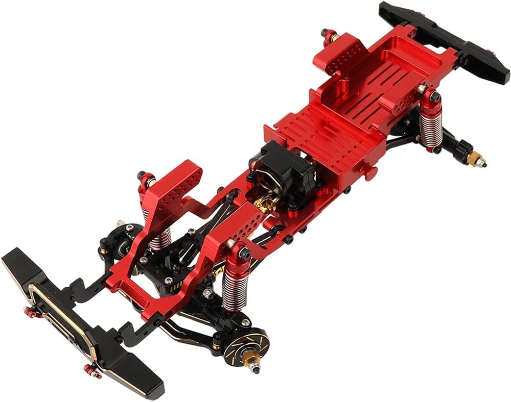 TRX4M Kit de marco de chasis de metal integrado para 118 RC Crawler TRX4-M Accesorios de pieza de actualización (rojo)