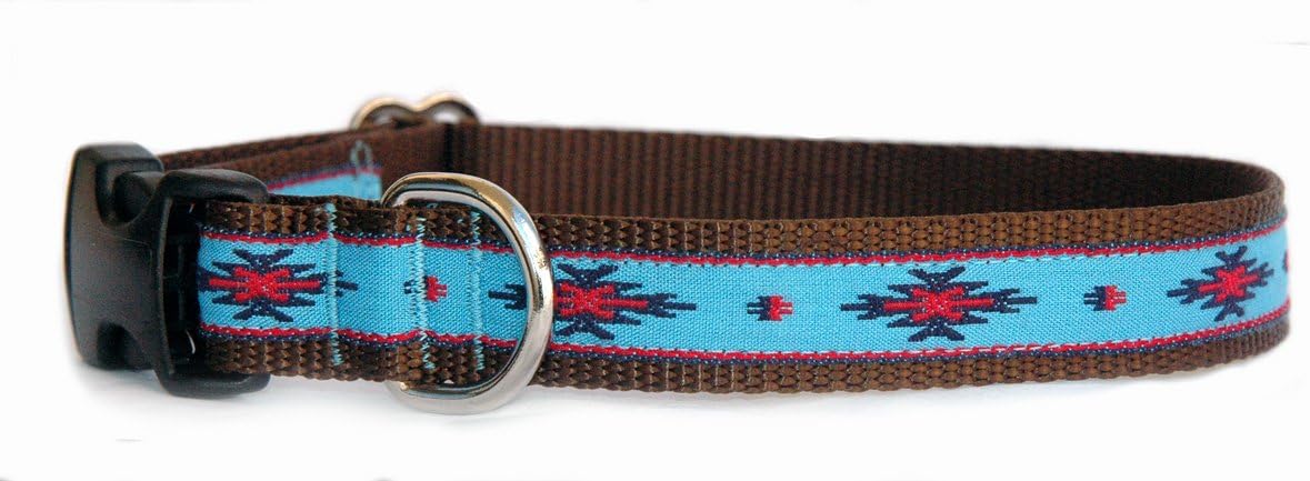 Collar de perro azul turquesa collar de perro de cinta turquesa nativo americano. Collar de perro de diseño de alta calidad hecho a mano con