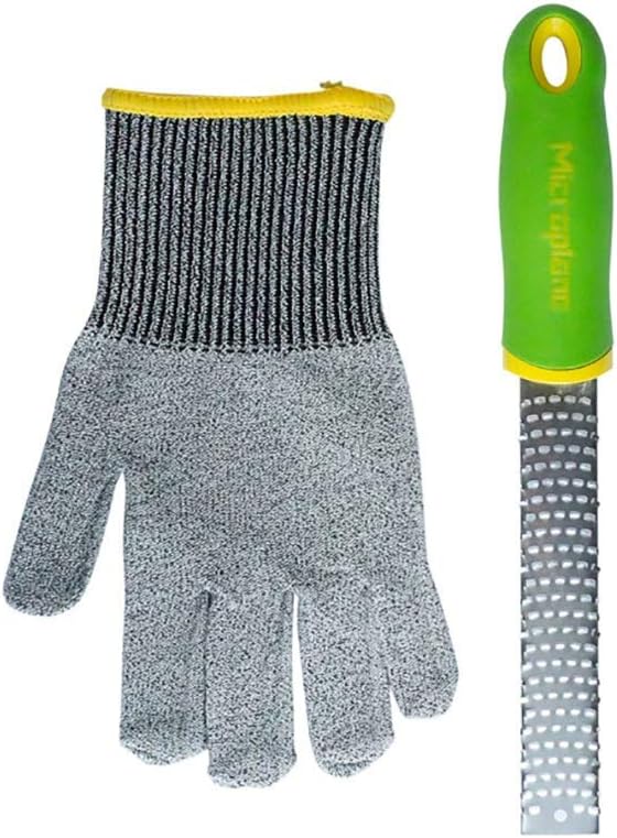 Microplane Juego de regalo de cocina para niños, guante protector resistente a los cortes y rallador de picadura