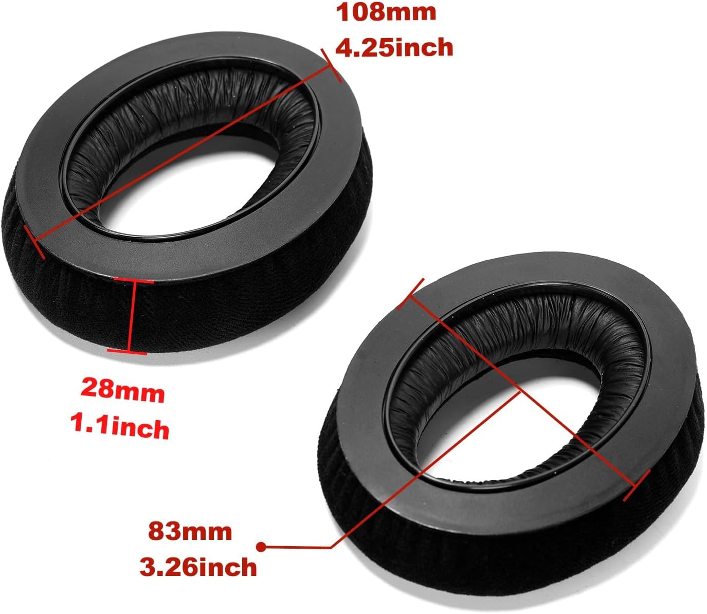 1 par de fundas de espuma de terciopelo negro para auriculares con 2 espuma acústica, 1 cojín para la cabeza