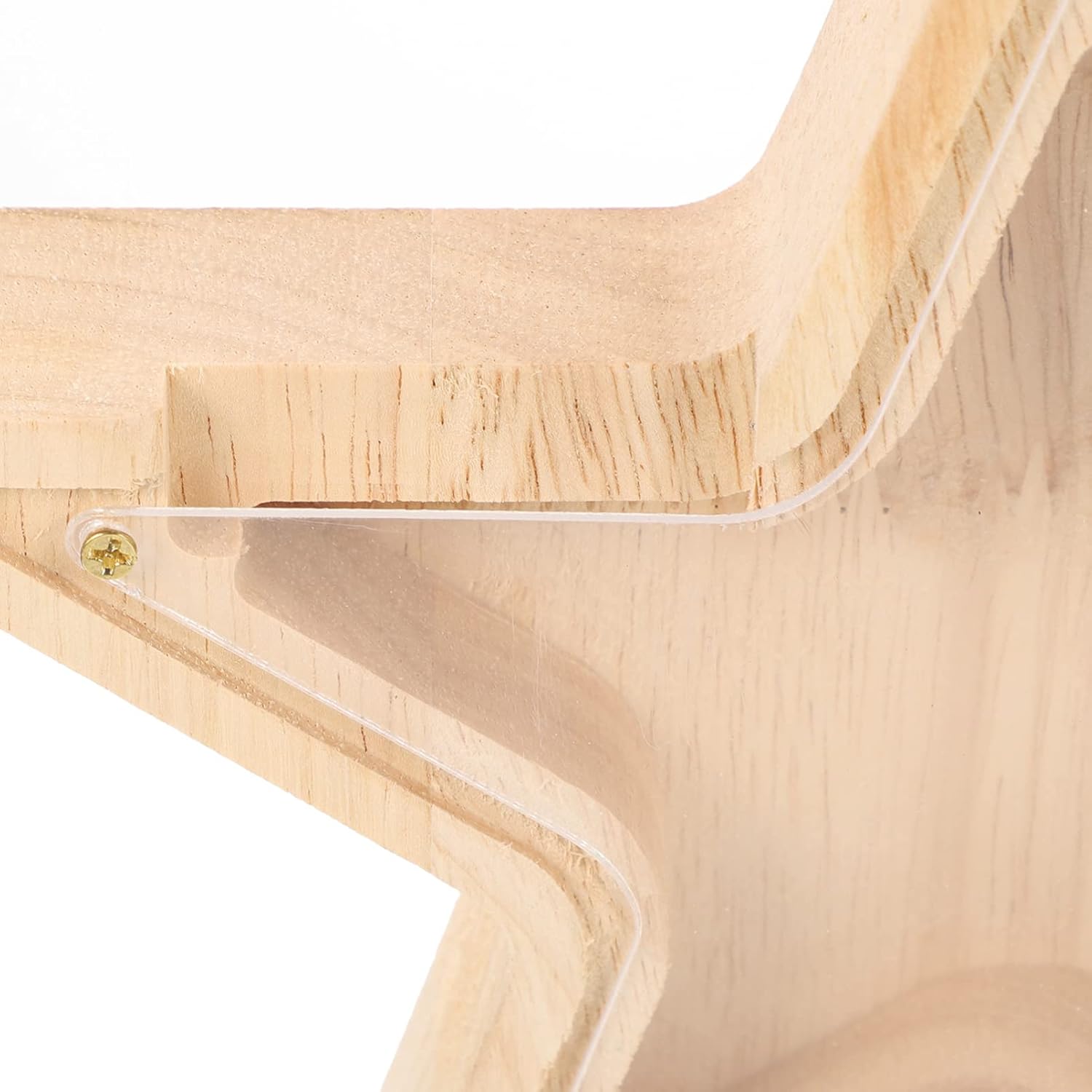 Zerodeko Hucha de madera para el hogar, alcancía para adolescentes, con forma de estrella, alcancía transparente para niños y niñas, bebé, primera