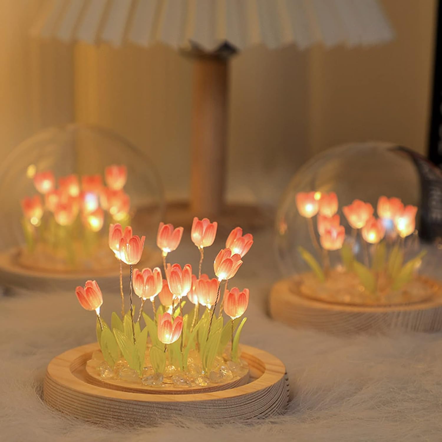 Luz nocturna de tulipanes de bricolaje, luz nocturna de flores de bricolaje, regalos hechos a mano, simulación de flores, lámpara de mesa para