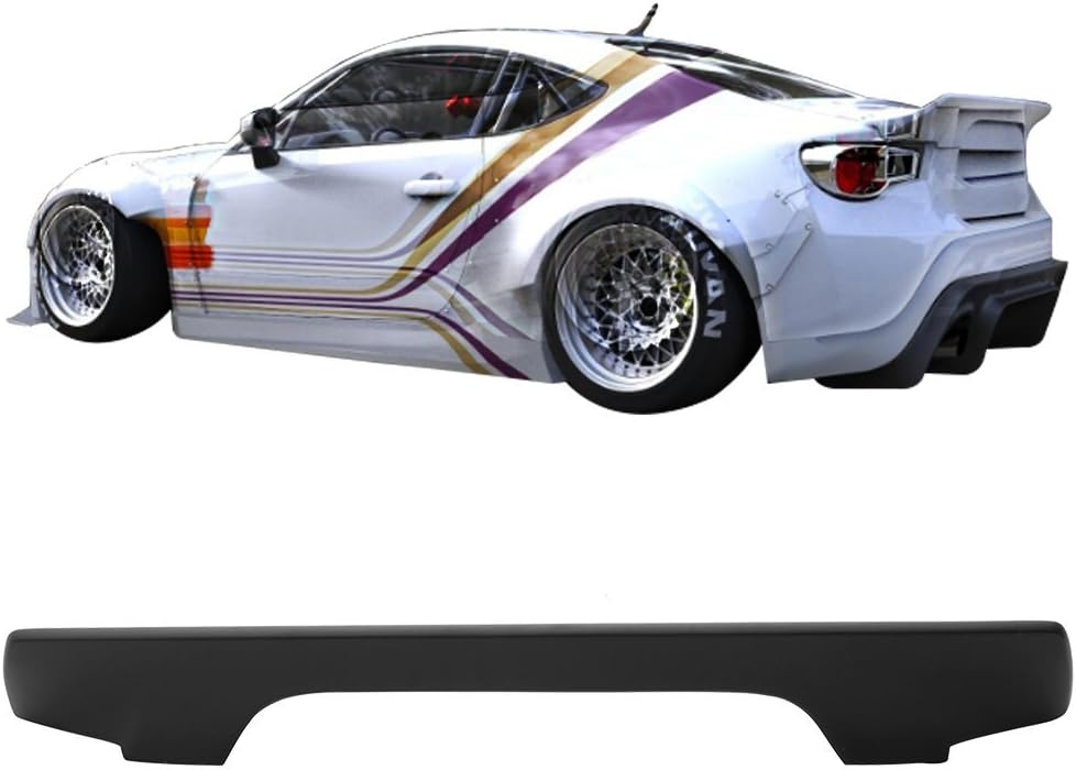 IKON MOTORSPORTS, Alerón de maletero compatible con Scion FR-S 2013-2016 Subaru BRZ2017-2020 Toyota 86, GR V3 estilo PU sin pintar, tapa de alerón