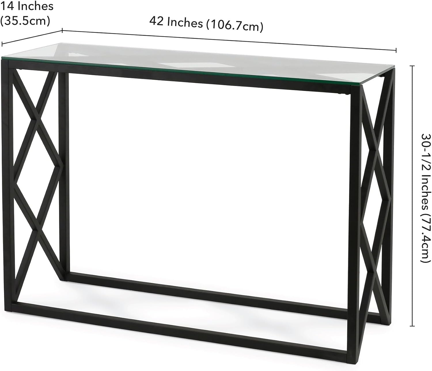Dixon Mesa consola rectangular de 42 pulgadas de ancho en bronce ennegrecido