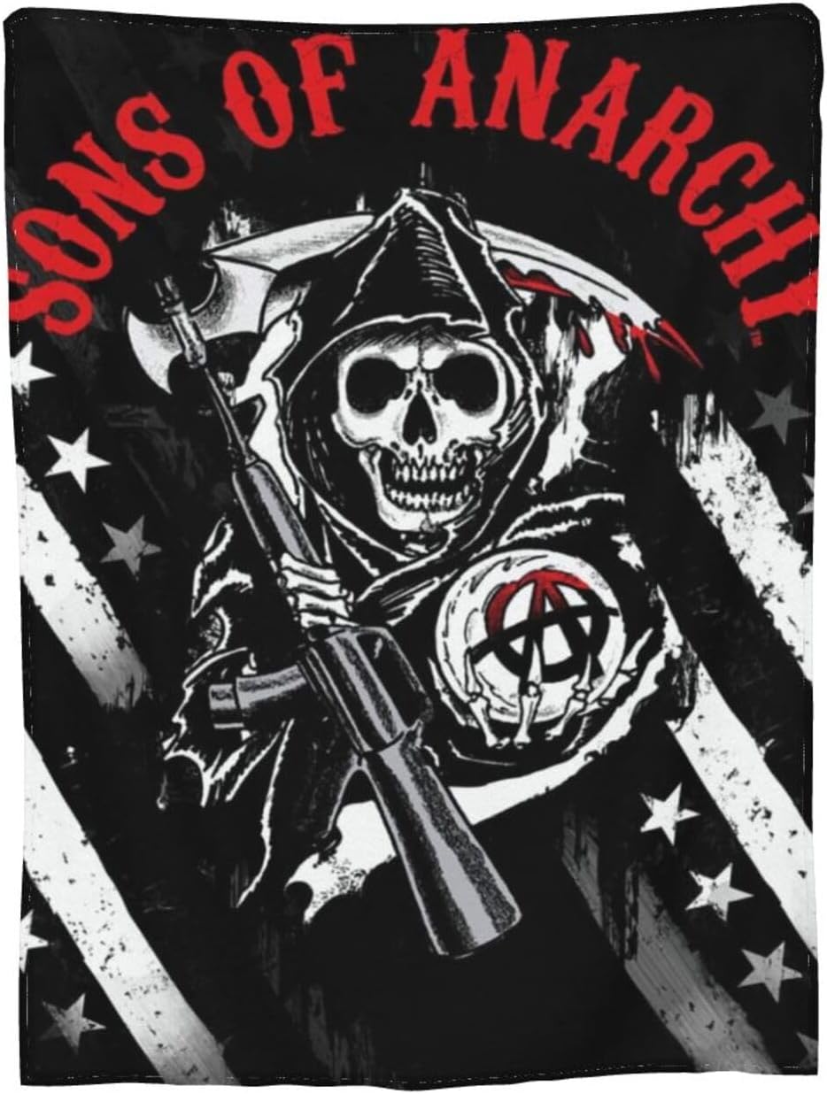 Mantas de forro polar de anarquía de Sons of Horror Drama para sofá y dormitorio, mantas de aire acondicionado suaves para todas las estaciones, 50