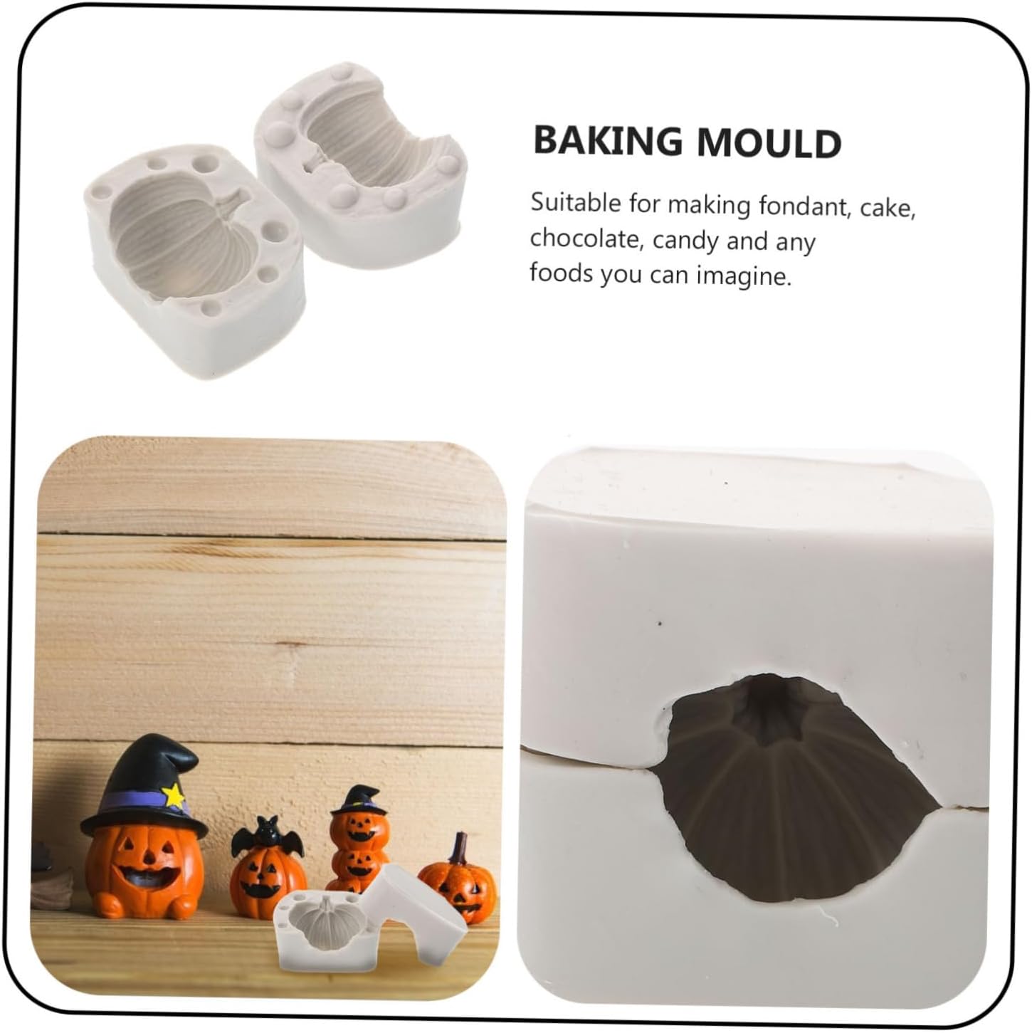 KJHBV Molde de silicona de calabaza para magdalenas, molde de caramelo, chocolate, mini galletas, molde de pastel de calabaza, moldes de caramelo de