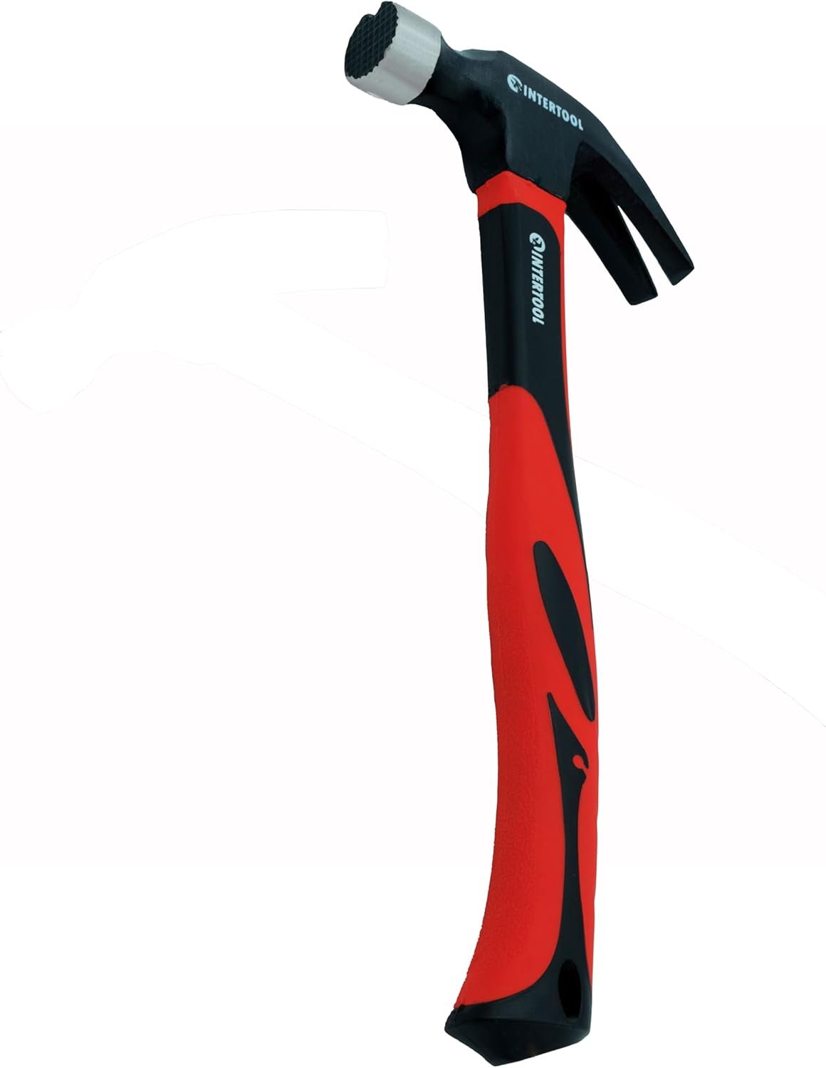 INTERTOOL Martillo de garra, 16 oz, cara fresada, mango de absorción de impactos de fibra de vidrio, 1 libra, arrancador de uñas magnético,