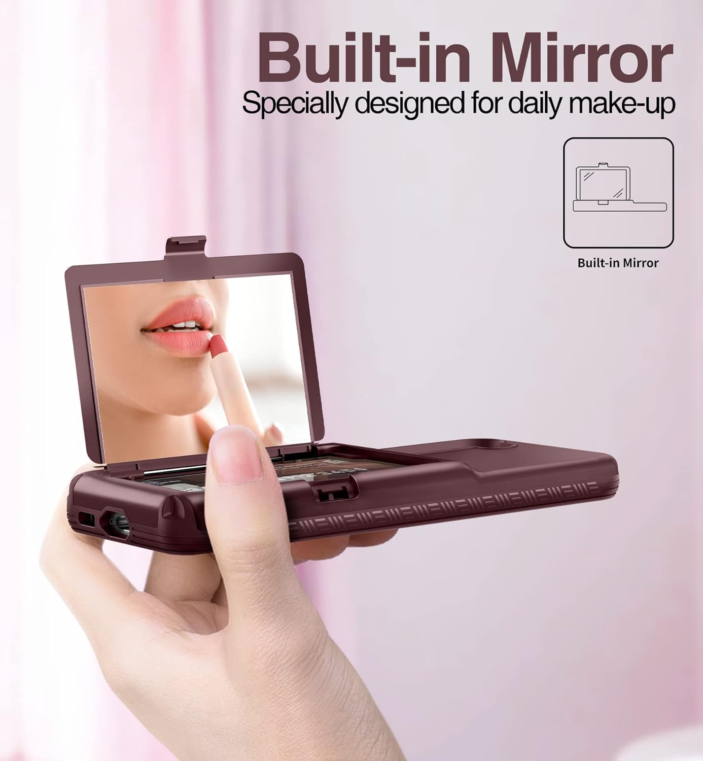 WeLoveCase Funda tipo cartera para Samsung Galaxy S23 Plus con tarjetero y espejo oculto, protección completa a prueba de golpes, diseñada para