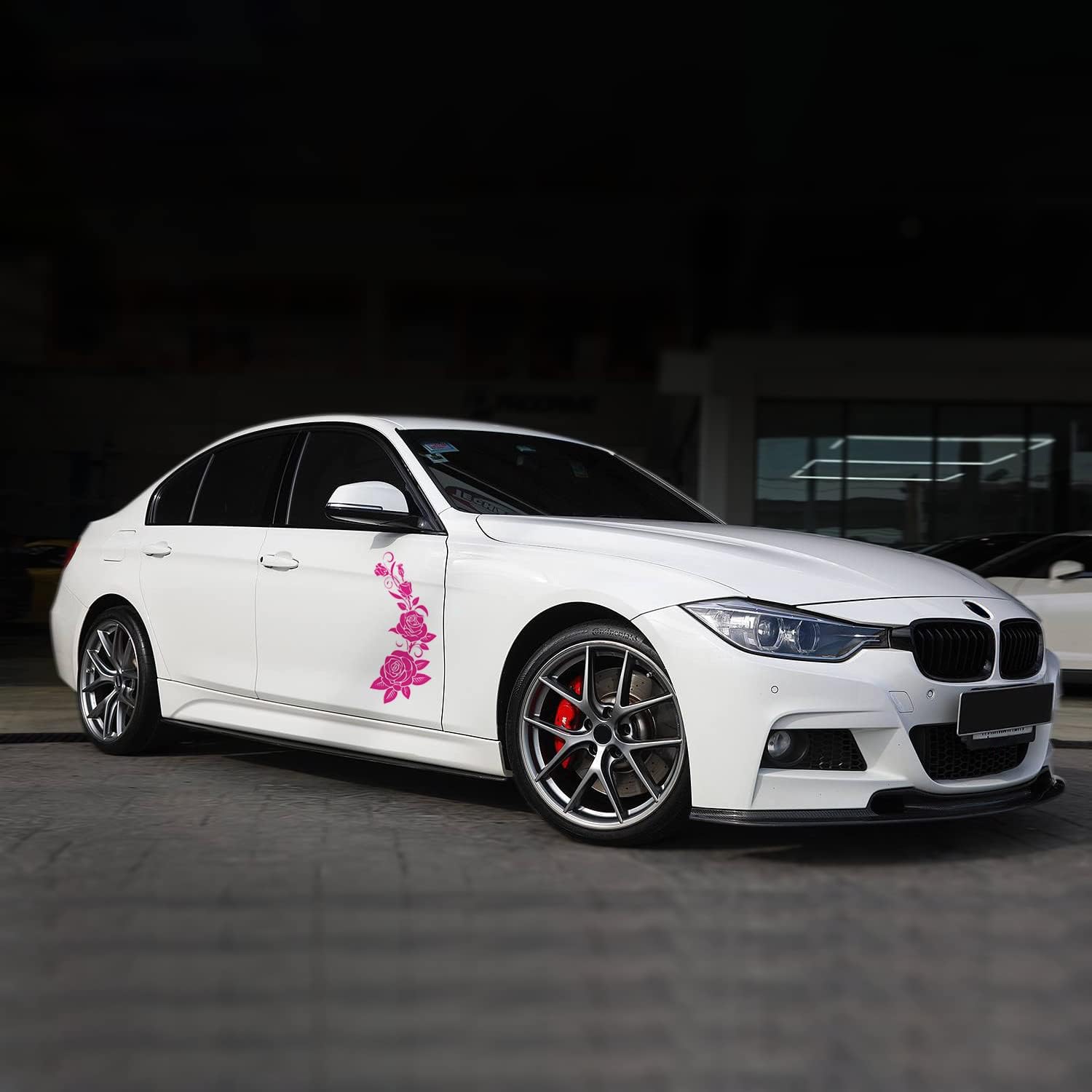 H2 Decal Calcomanías de flores rosas para mujer  Accesorios de coche rosa para Ford, Sedán, camión, SUV  Película transparente, adecuada para