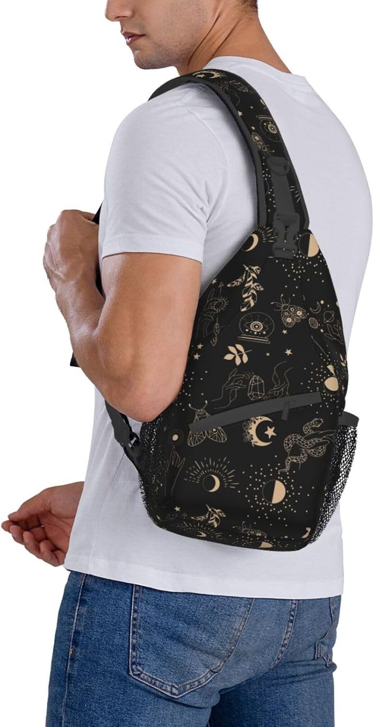 IRIHISKY Mochila cruzada para hombres y mujeres, mochila cruzada casual para senderismo, viajes, deportes, correr, bolsa de pecho