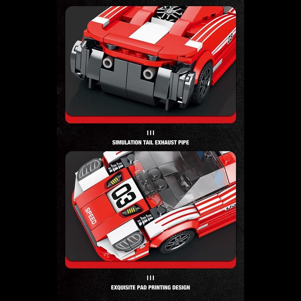 MISINI 680 Speed Racing Car Building Blocks Set, MOC Sports Car Building Kit, Cool Toy for KidsBoys, and Girls Ages 6+, Gifts Building Blocks Set
