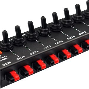 Conector de 8 canales divisor de alimentación con 8 interruptores de control independientes Conector de 8 canales divisor de alimentación con 8 interruptores de control independientes