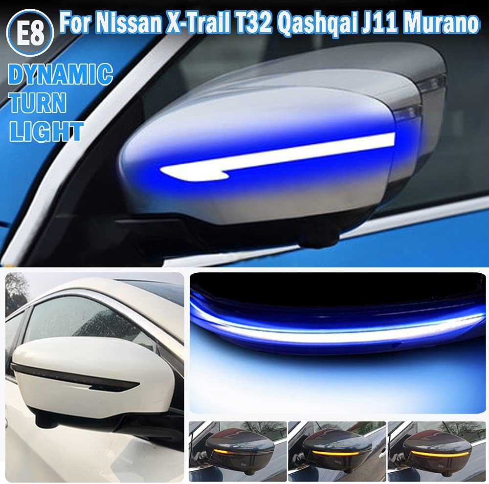Luz de señal de giro dinámica Led Espejo lateral Lámpara secuencial intermitente para Nissan X-Trail T32 14-18 Qashqai J11 14-18 Murano Z52