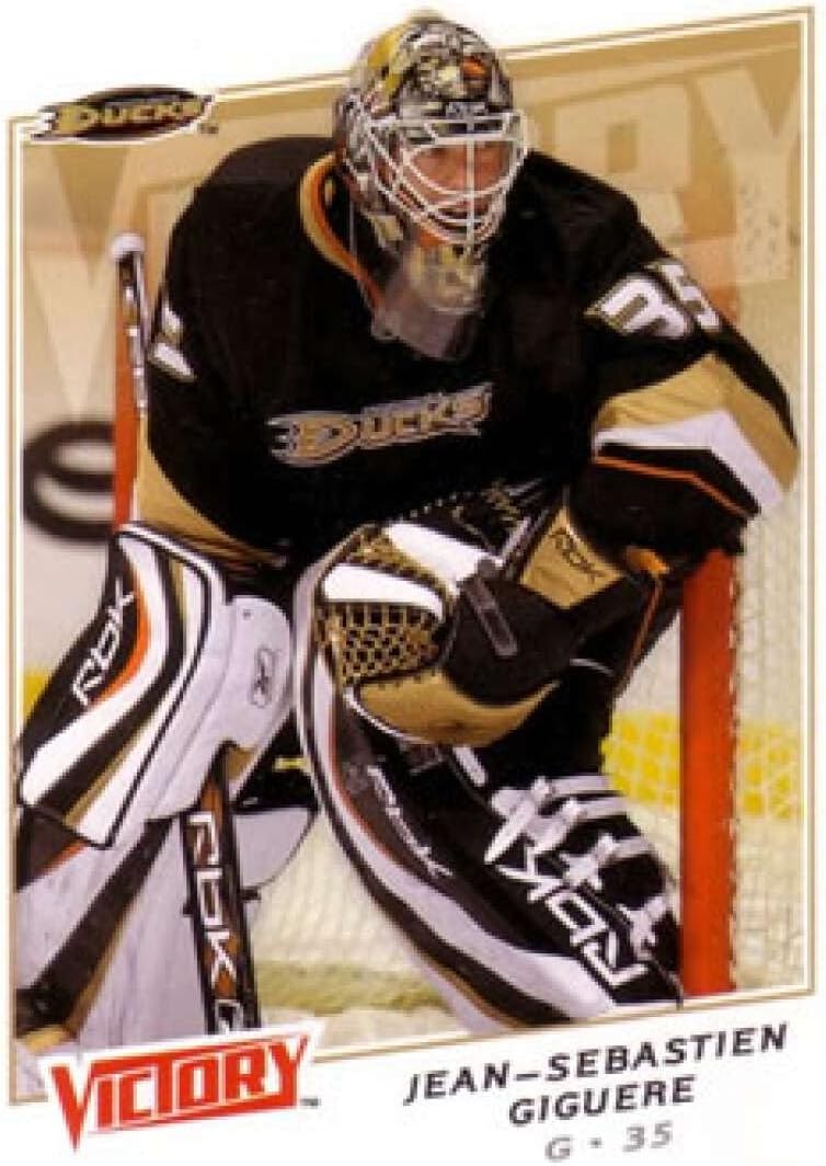2008-09 Upper Deck Victory Hockey #194 Jean-Sebastien Giguere Anaheim Ducks Official NHL Trading Card (Stock Photo Shown, Near Mint or Better