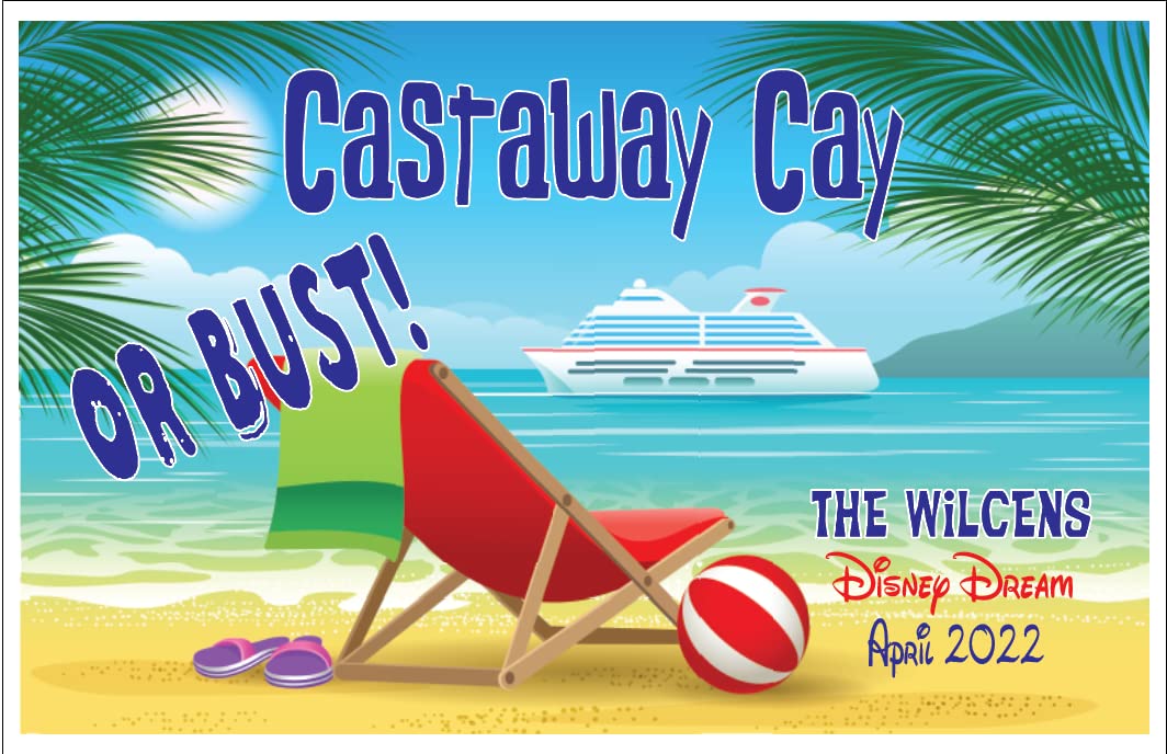 Magnet Customized for your Stateroom Door on your Disney Cruise, Carnival, Royal Caribbean, etc. – Personalized Private Island Beach