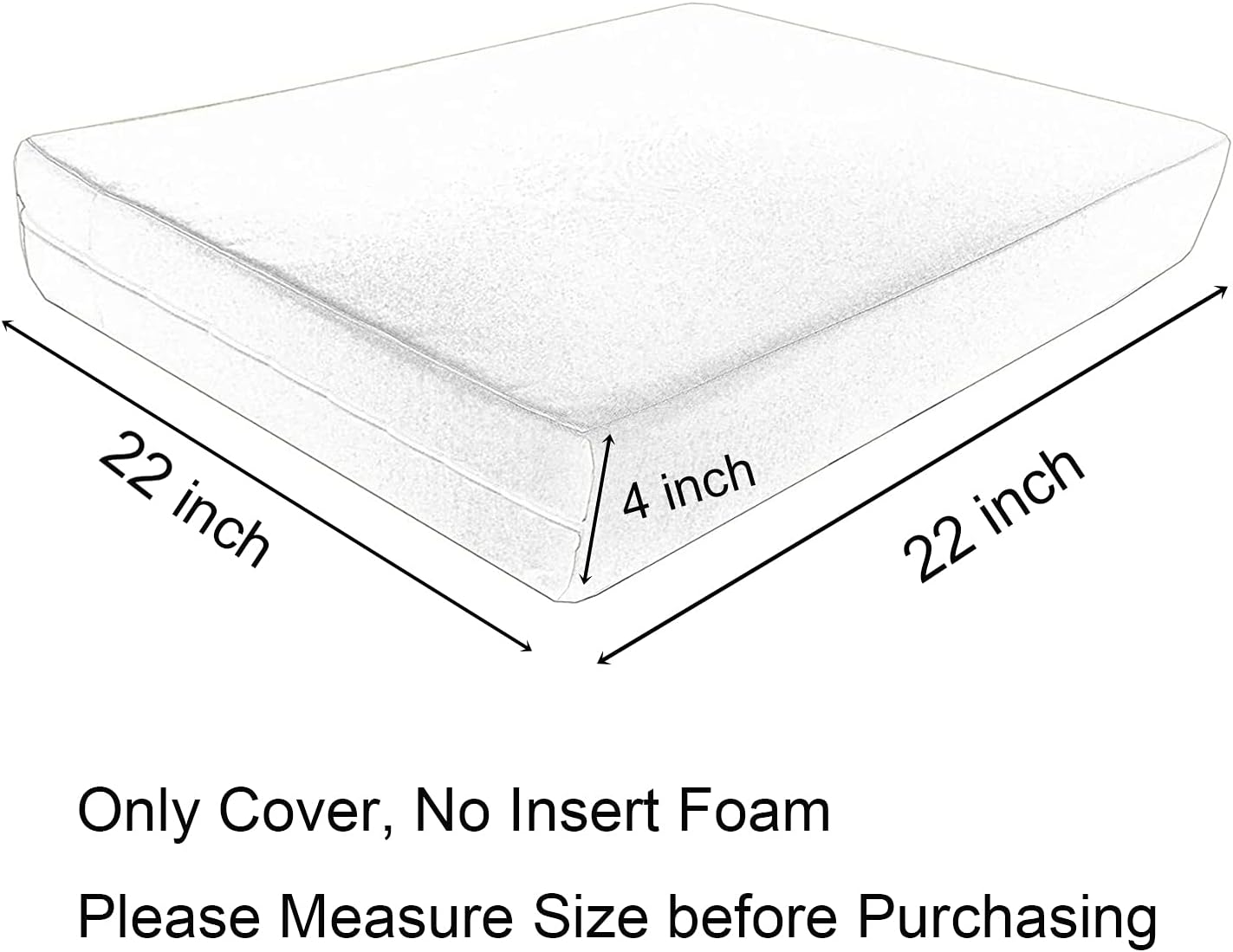 FLYMEI Fundas de cojín para patio, resistentes al agua, para exteriores, solo fundas de cojín para sofá de patio, 22 x 22 x 4 pulgadas, 4 fundas,