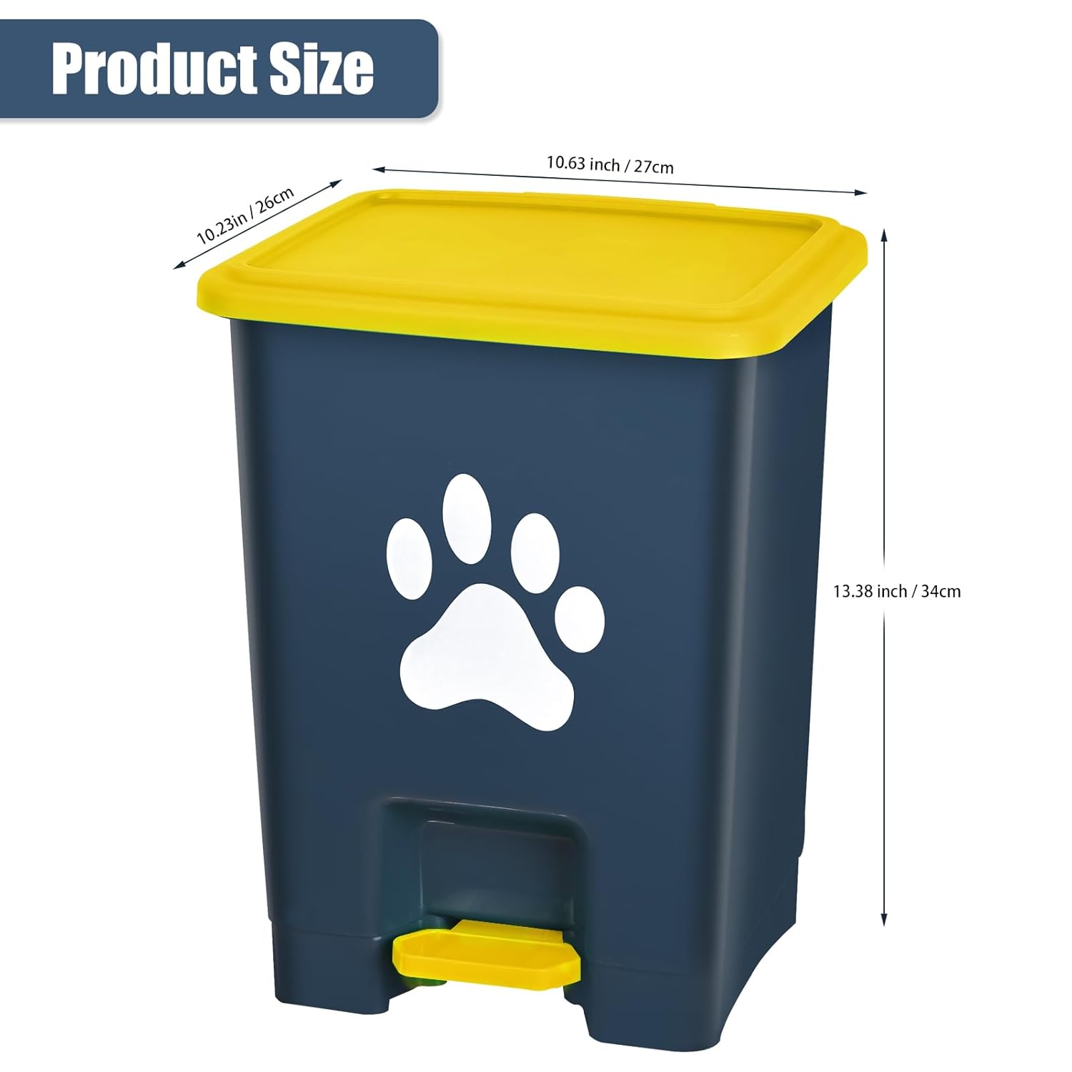 Paquete de 2 cubos de basura para excrementos de perro, estación de basura de mascotas con tapas verdes, cubos interiores extraíbles para