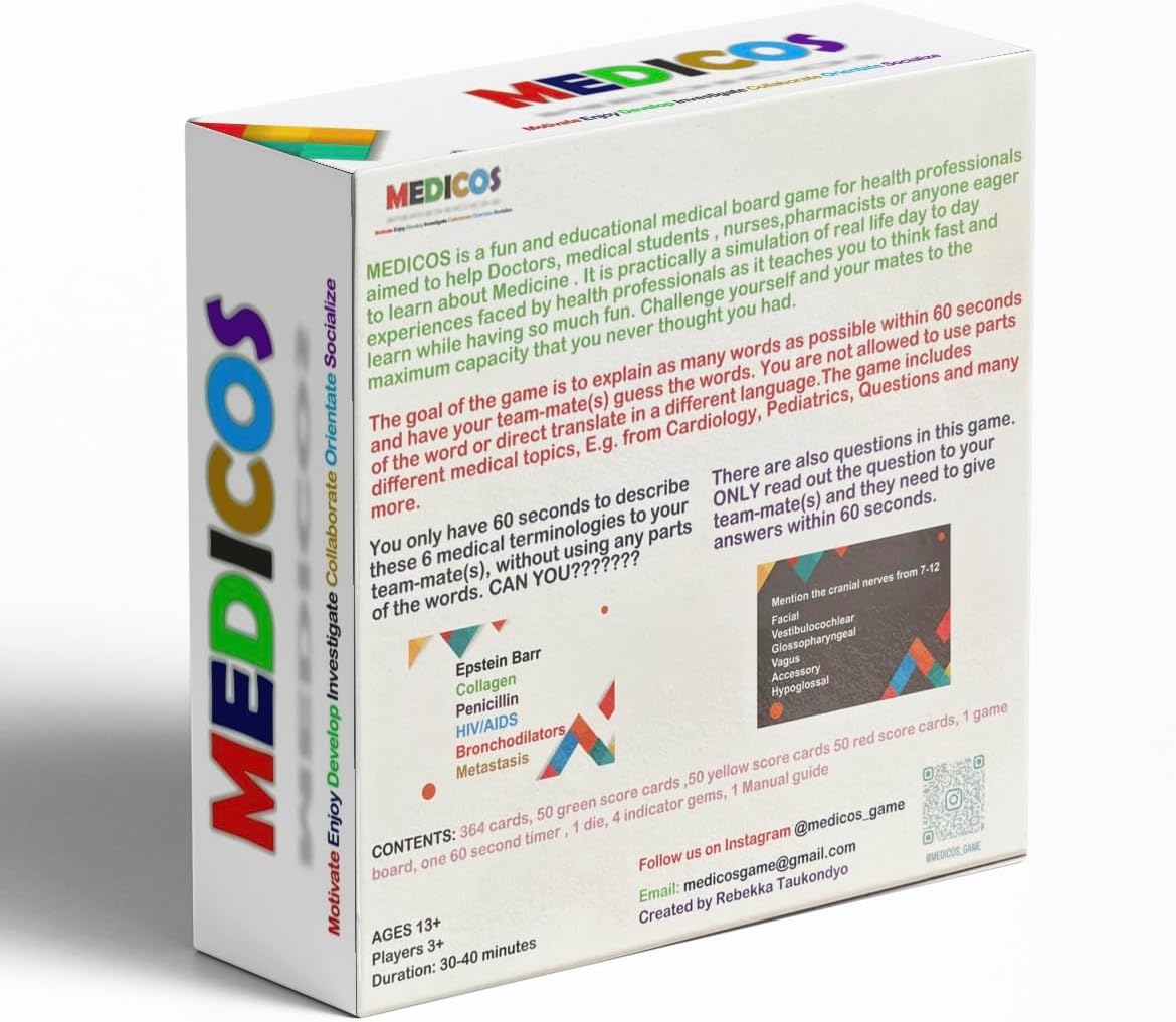 Medicos NCLEX USMLE – Juego de mesa de trivia de terminología médica, recurso NCLEX USMLE para regalo de estudiante de medicina y enfermería, a