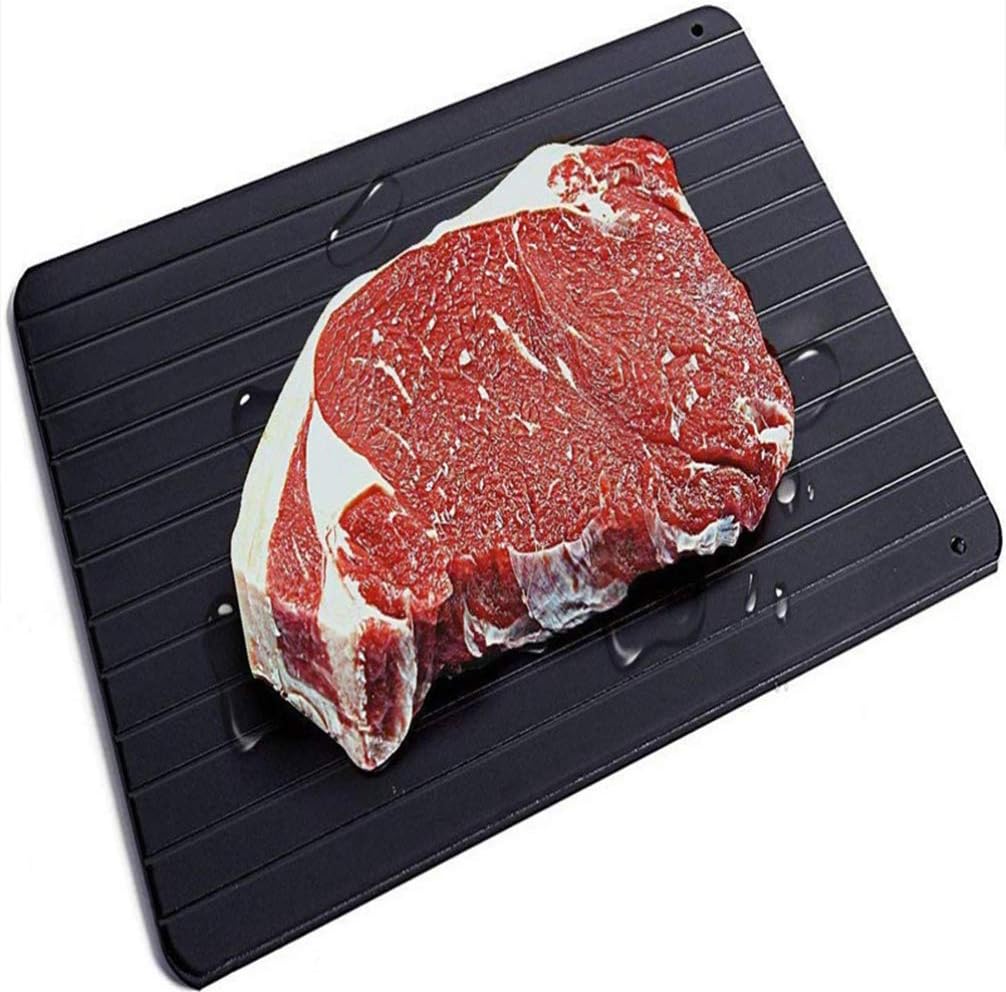 Happyyami Alfombrilla de descongelación rápida, bandeja de descongelación rápida de aluminio, placa de descongelación rápida, descongelador de carne