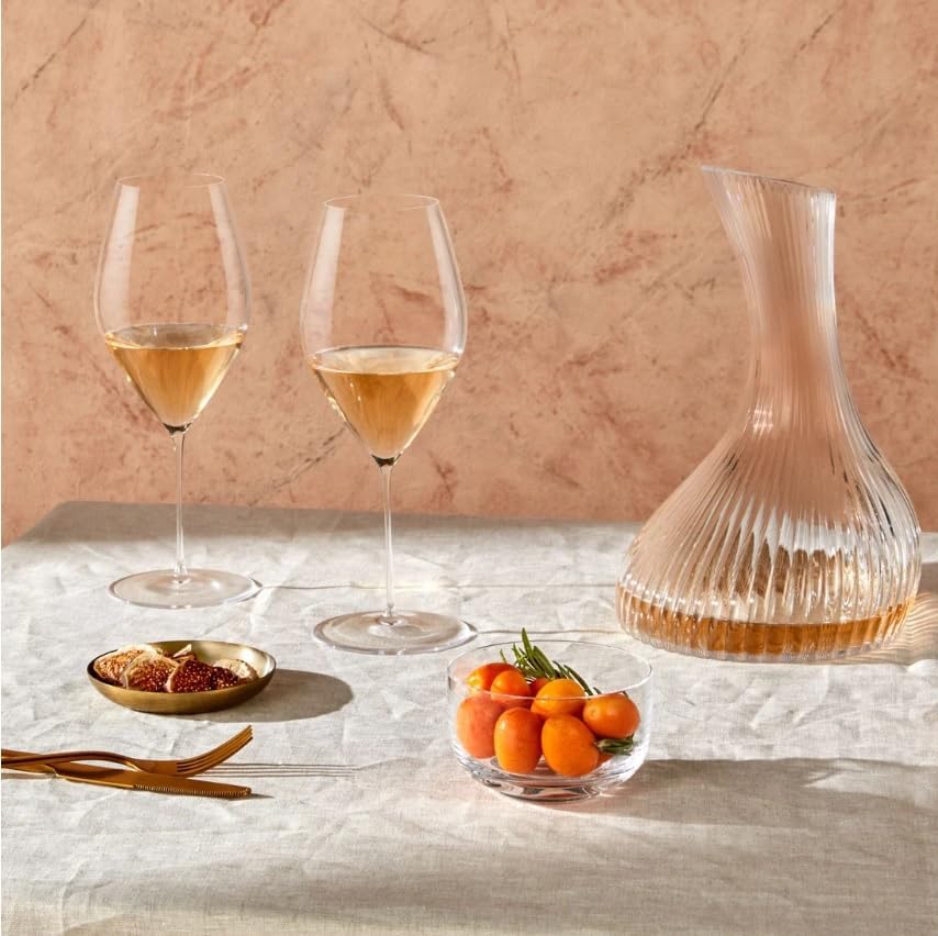 Jarra Nude Vini de 61 onzas, decantador de vino de cristal, sin plomo, diseño vintage, diseño elegante, vino rojo y blanco, accesorios de regalo