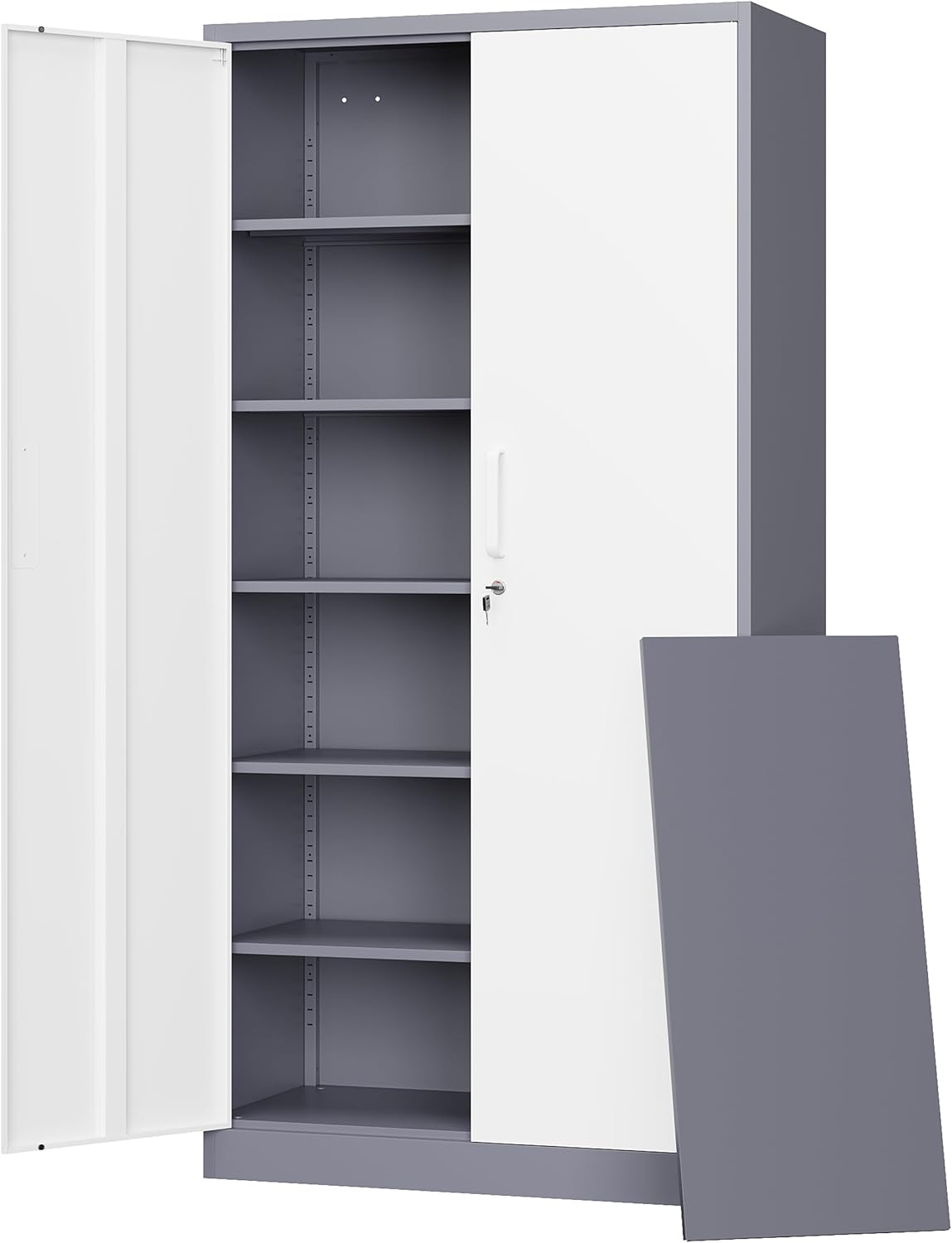 Letaya – Armario de almacenamiento de metal con puerta de cerradura, estante ajustable de 71 pulgadas para oficina, hogar, escuela, armario de