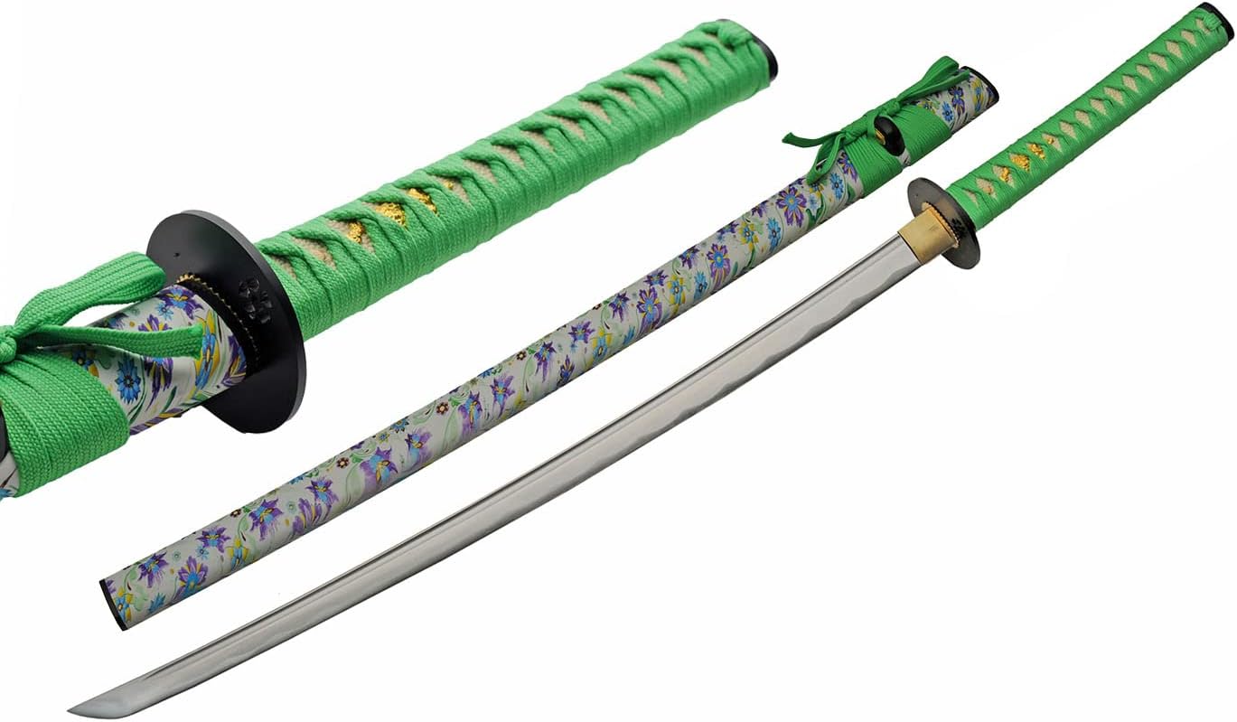 SZCO Supplies 39 inch Carbon Steel Replica Katana Sword with ABS Printed Scabbard