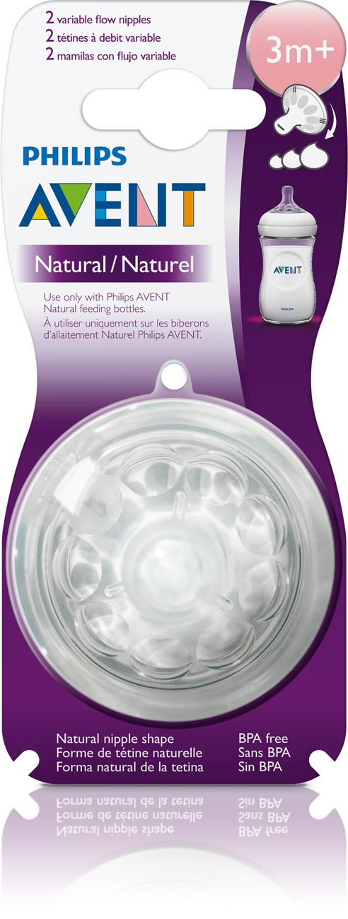 Philips Avent – Pezón natural de flujo variable, 2 unidades