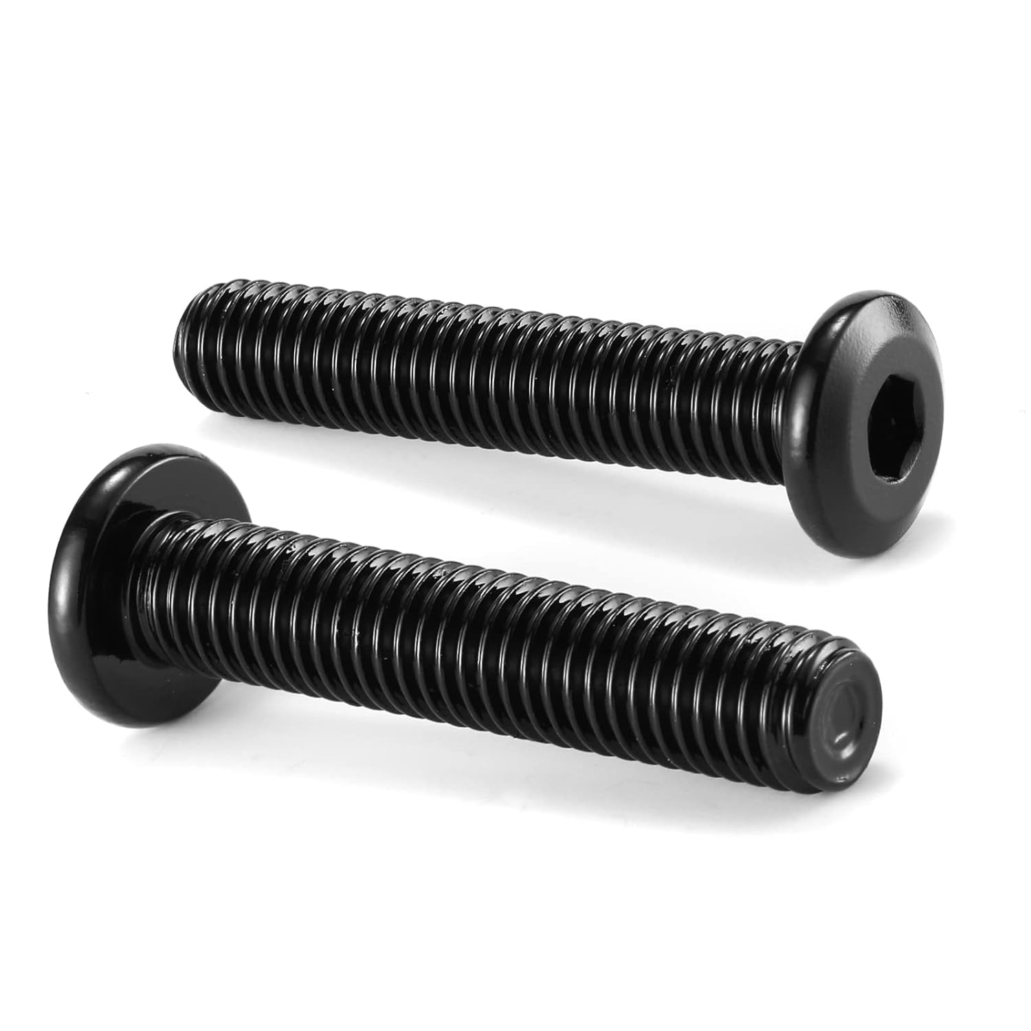 20 tornillos hexagonales de cabeza plana M6 x 1.575 in, acero inoxidable 304 18-8, rosca completa, óxido negro (con llave hexagonal)