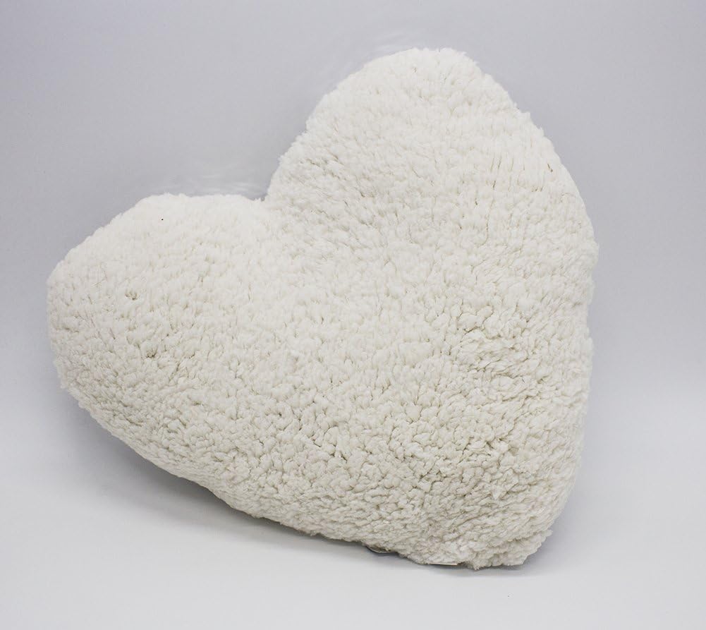 Fennco Styles Almohada decorativa de lentejuelas y sherpa, con forma de corazón, 13 pulgadas de ancho x 14 pulgadas de largo, cojín champán para