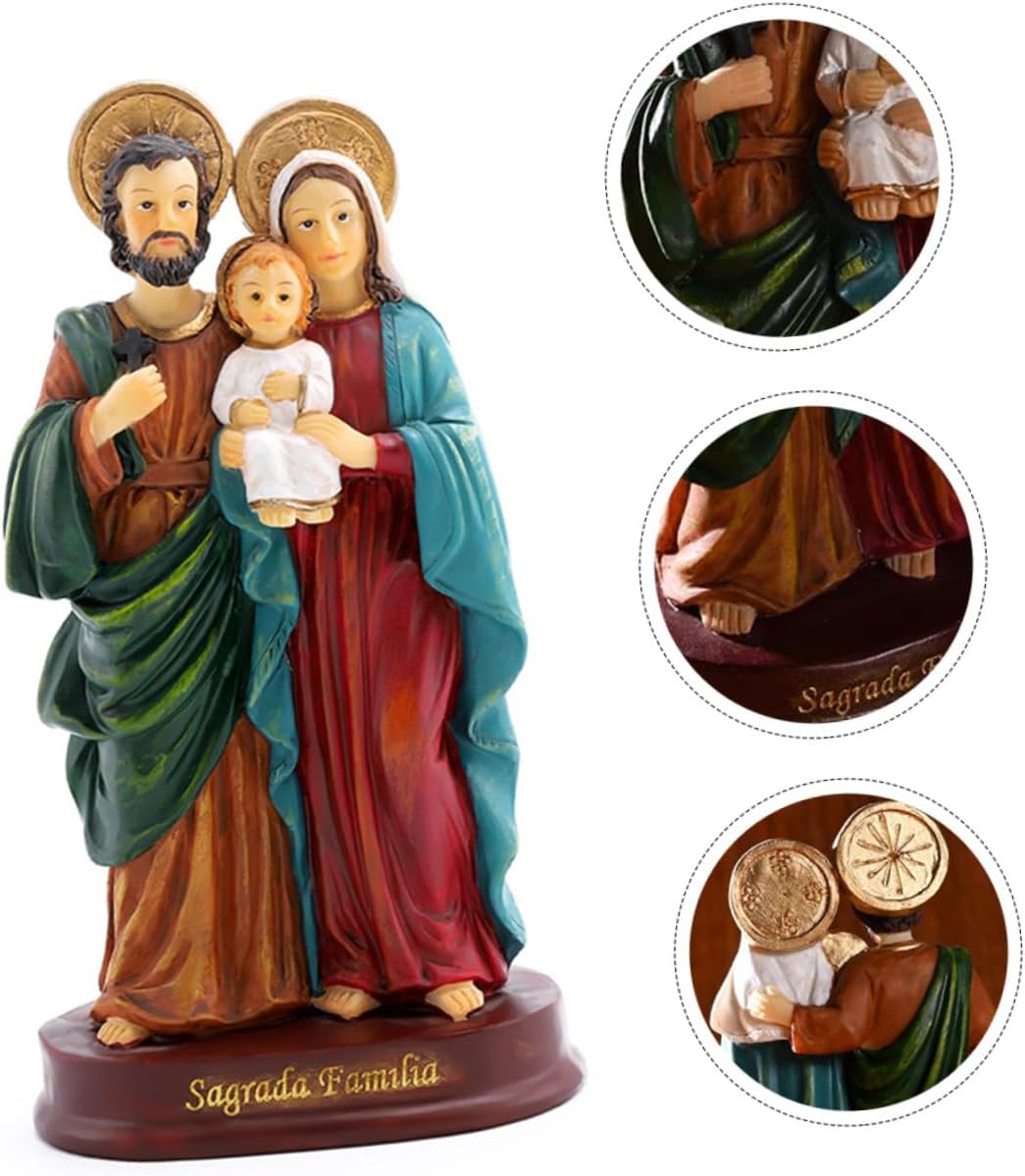 Yardwe Adornos de Jesús, decoración de oficina, decoración para el hogar, decoración al aire libre, cocina, estatua de Virgen de la iglesia, figura