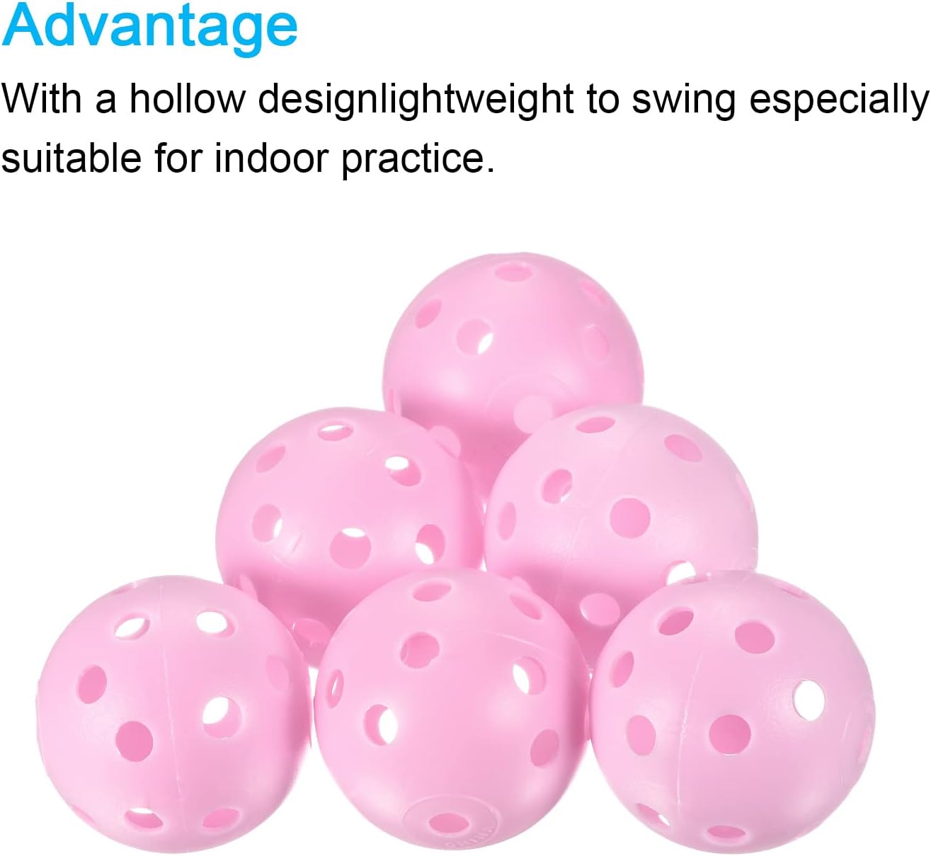 PATIKIL Pelotas de práctica de golf, entrenamiento hueco de flujo de aire de plástico con agujeros para práctica de swing en interiores