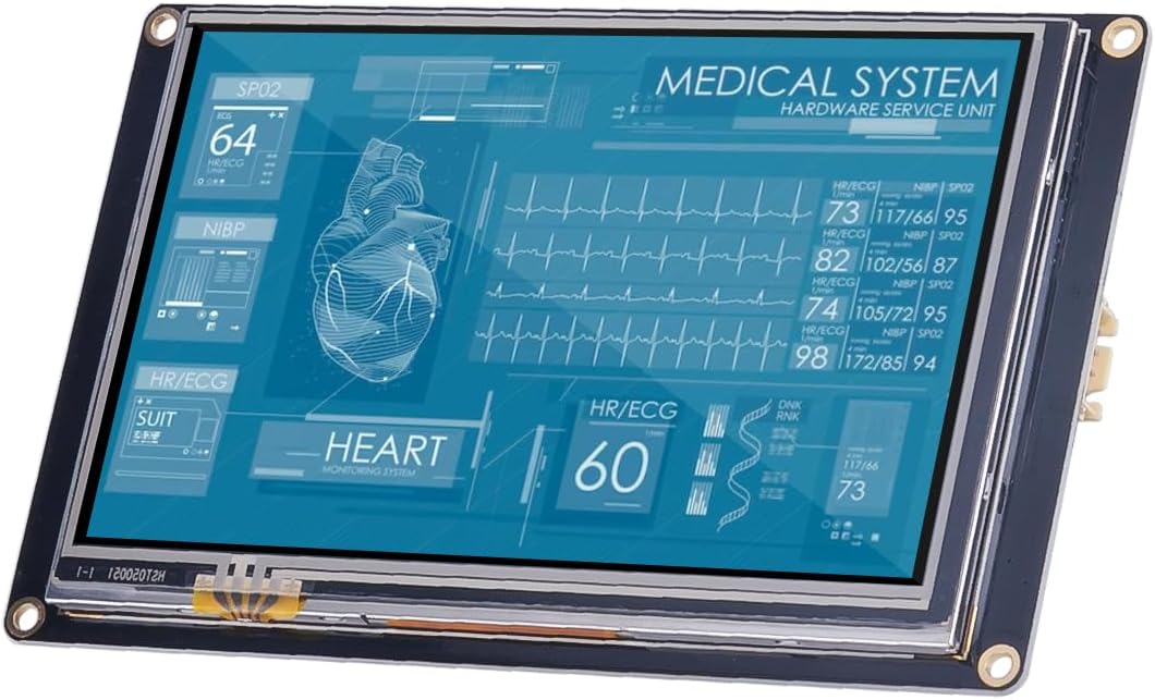 Nextion Pantalla HMI 5.0  mejorada NX8048K050 Pantalla táctil LCD-TFT resistiva 800 * 480, pantalla Nextion con función RTC y 8 GPIO digitales,