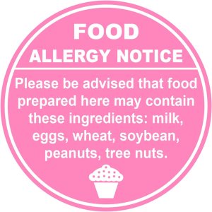 Adhesivo de advertencia de alergia, 1.5 pulgadas, 300 unidades, redondo, rosa, para pastelería, fiesta, restaurantes Adhesivo de advertencia de alergia, 1.5 pulgadas, 300 unidades, redondo, rosa, para pastelería, fiesta, restaurantes