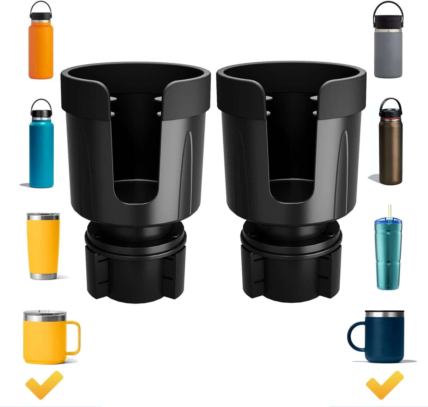 Expansor de portavasos para automóvil  Expansor de portavasos de coche con base ajustable  Se adapta a Yeti, Nalgene, Hydro Flask, botellas de 1040