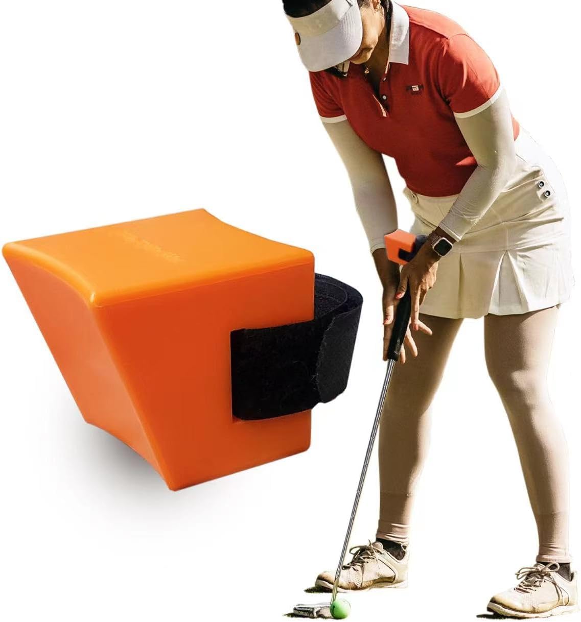 Ayudas para poner golf  KeoPuals Golf Putting Training Aid Herramienta portátil para golfistas para todas las edades y niveles de habilidad, se fija