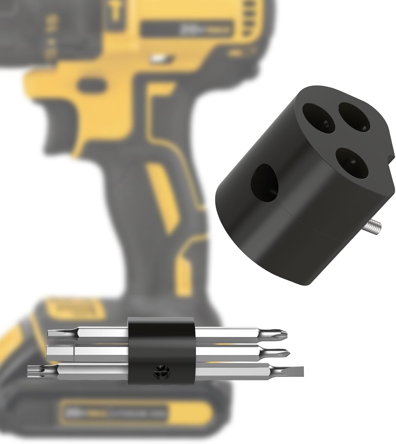Soporte para brocas de 20 V compatible con el organizador de herramientas DeWalt Impact Driver con capacidad para 6 brocas, apto para soportes de