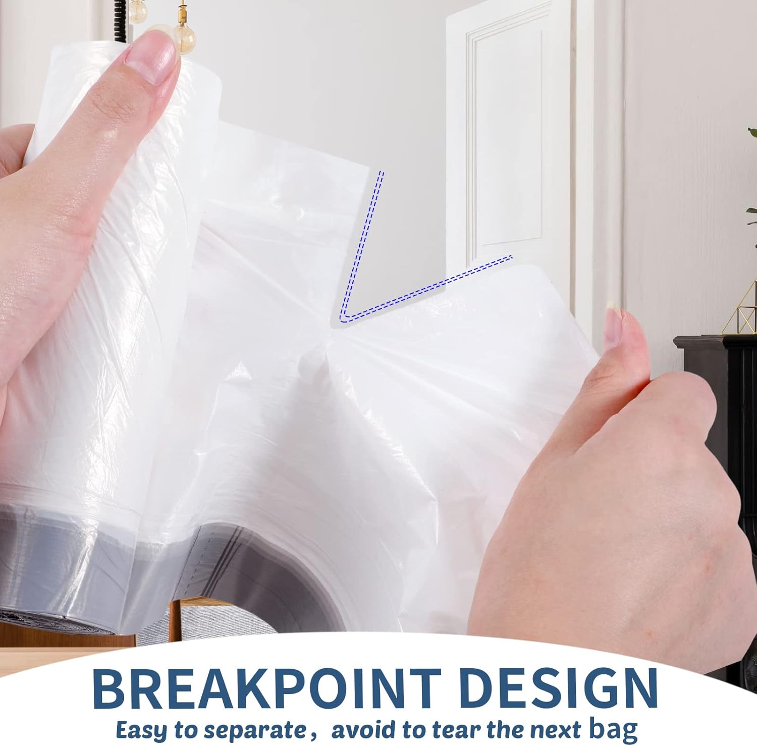 600 bolsas de basura de 8 galones con cordón de 0.79 mil, fuertes y medianas, bolsas de basura de plástico resistente de 8 galones, bolsas de basura