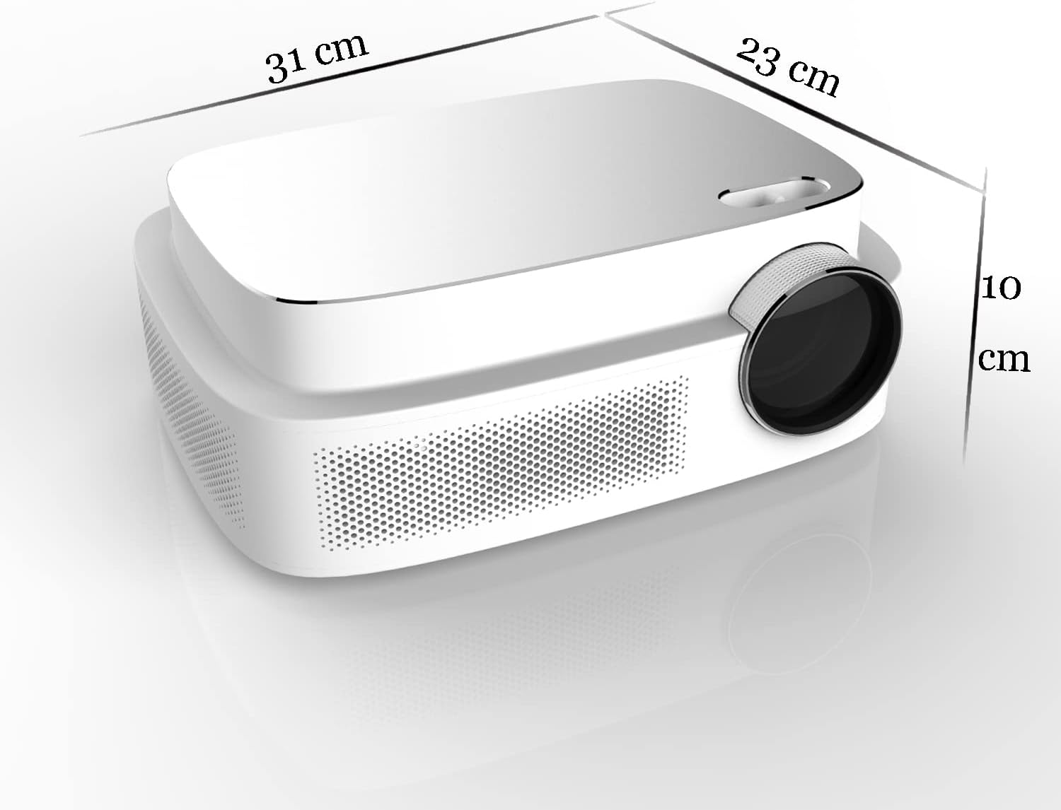 Proyector de video, haz de video HD 1080p con pantalla de 200 pulgadas, altavoz de alta fidelidad, compatible con TV Stick, HDMI, VGA, USB, portátil