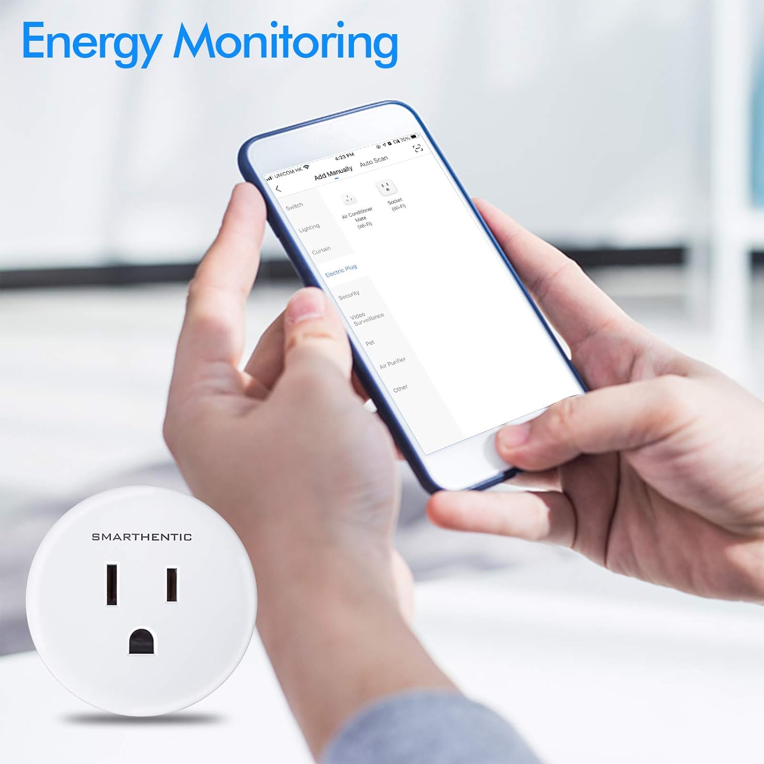 Temporizadores de luz inteligentes programables para interiores, interruptor de luz WiFi, Tienda Alexa Google Home Voice, aplicación y control