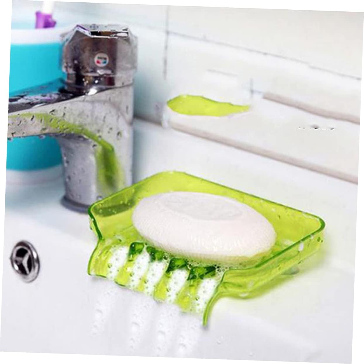 Cabilock Soporte para jabón resistente, 8 piezas, jabonera de baño, soporte para esponja, cesta de jabón, soporte de jabón ligero y colorido