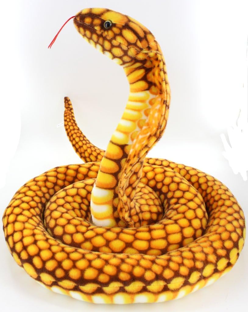 Animales de peluche gigantes realistas Naja Nivea Cape Cobra – Serpiente, 98 pulgadas de largo, 1 unidad