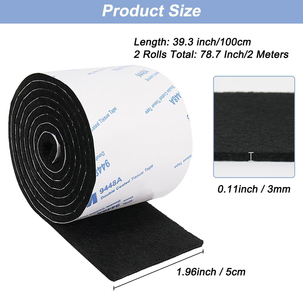 Shintop Cinta adhesiva de fieltro para bricolaje, rollo de tira de fieltro resistente cortada en cualquier forma para proteger tu suelo de madera